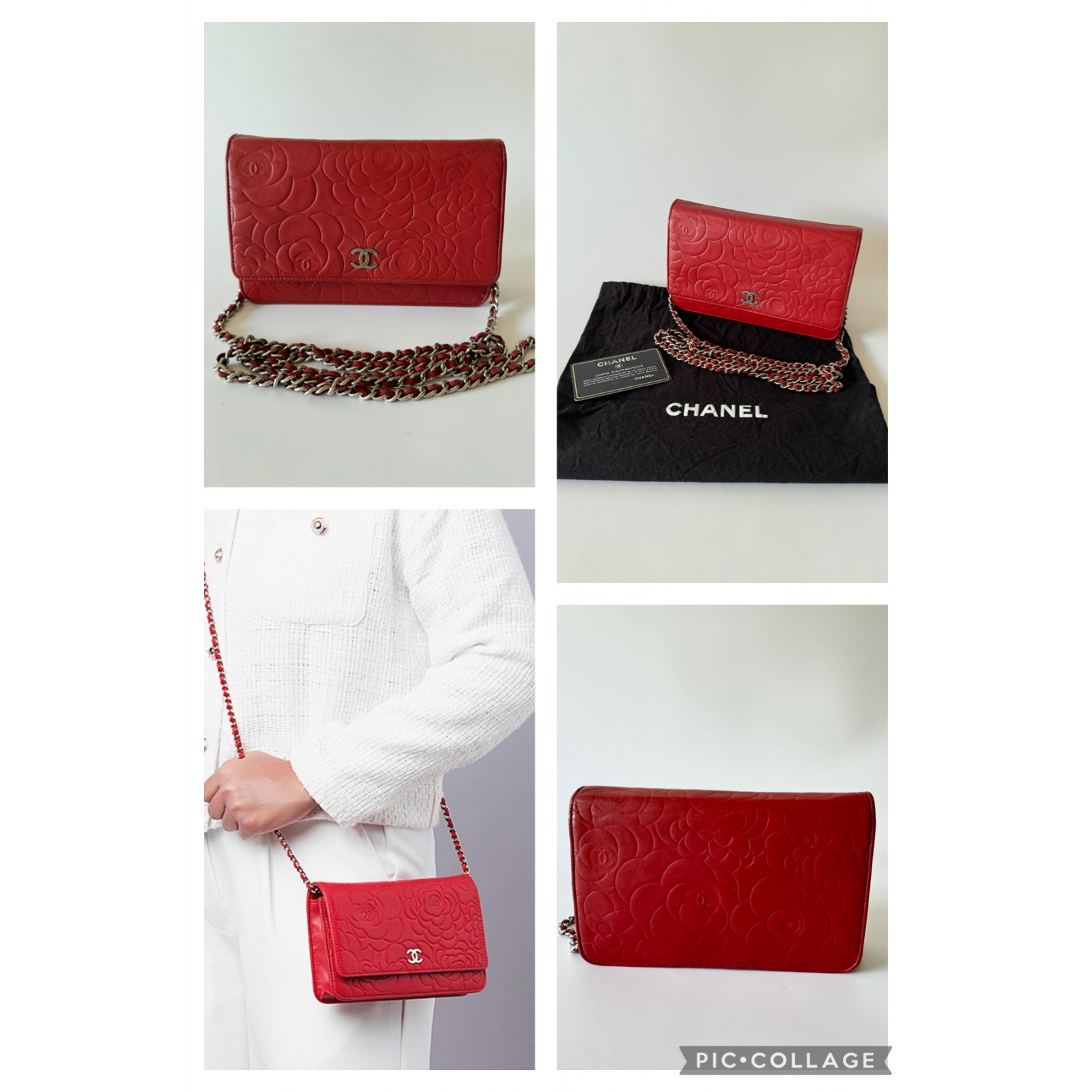 CHANEL Camellia Wallet On Chain Torebka