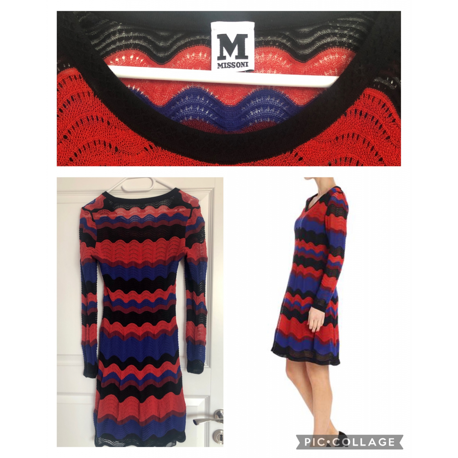 M MISSONI Multicolor Chevron Dress - sukienka