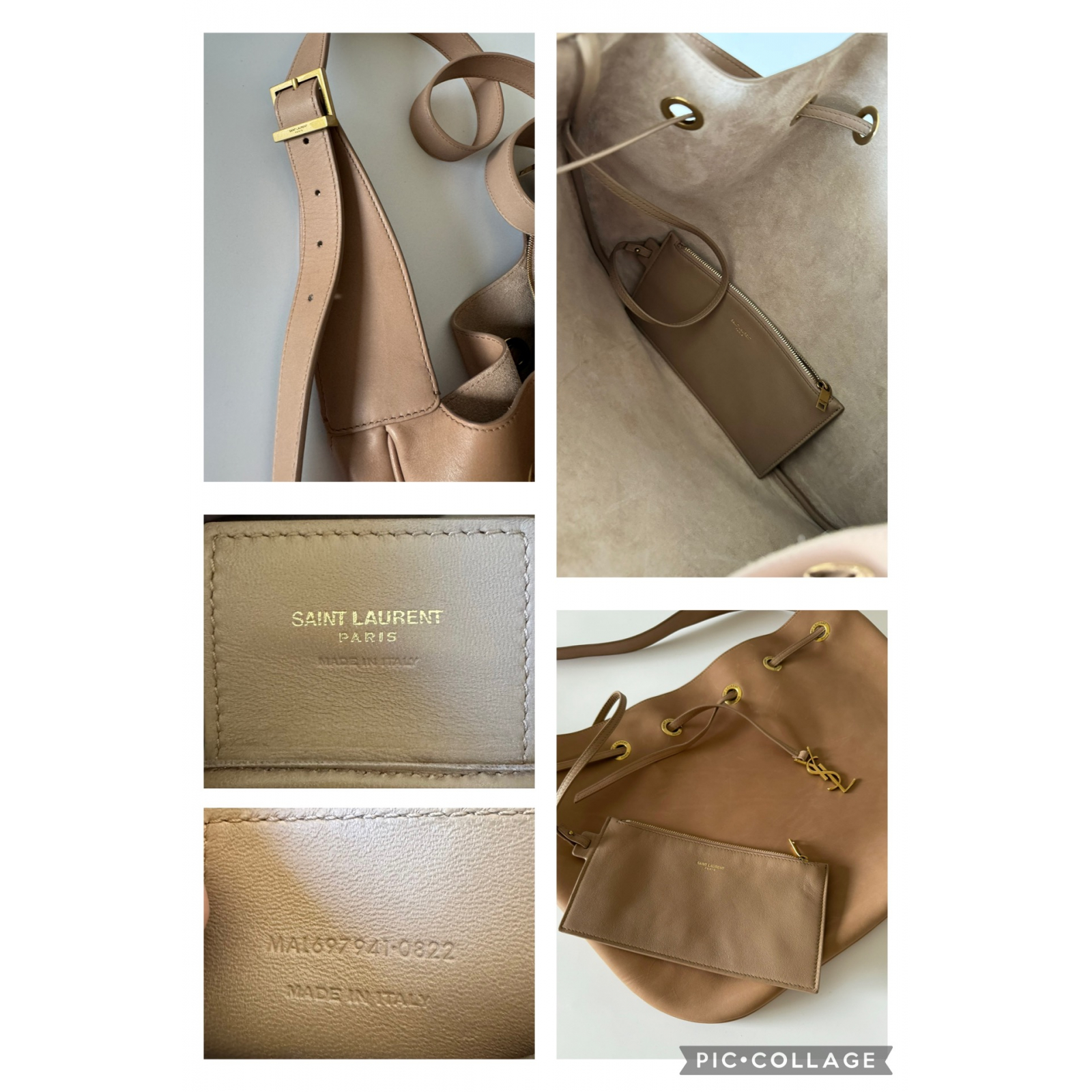 SAINT LAURENT Paris VII Large Flat Hobo Bag Torebka worek