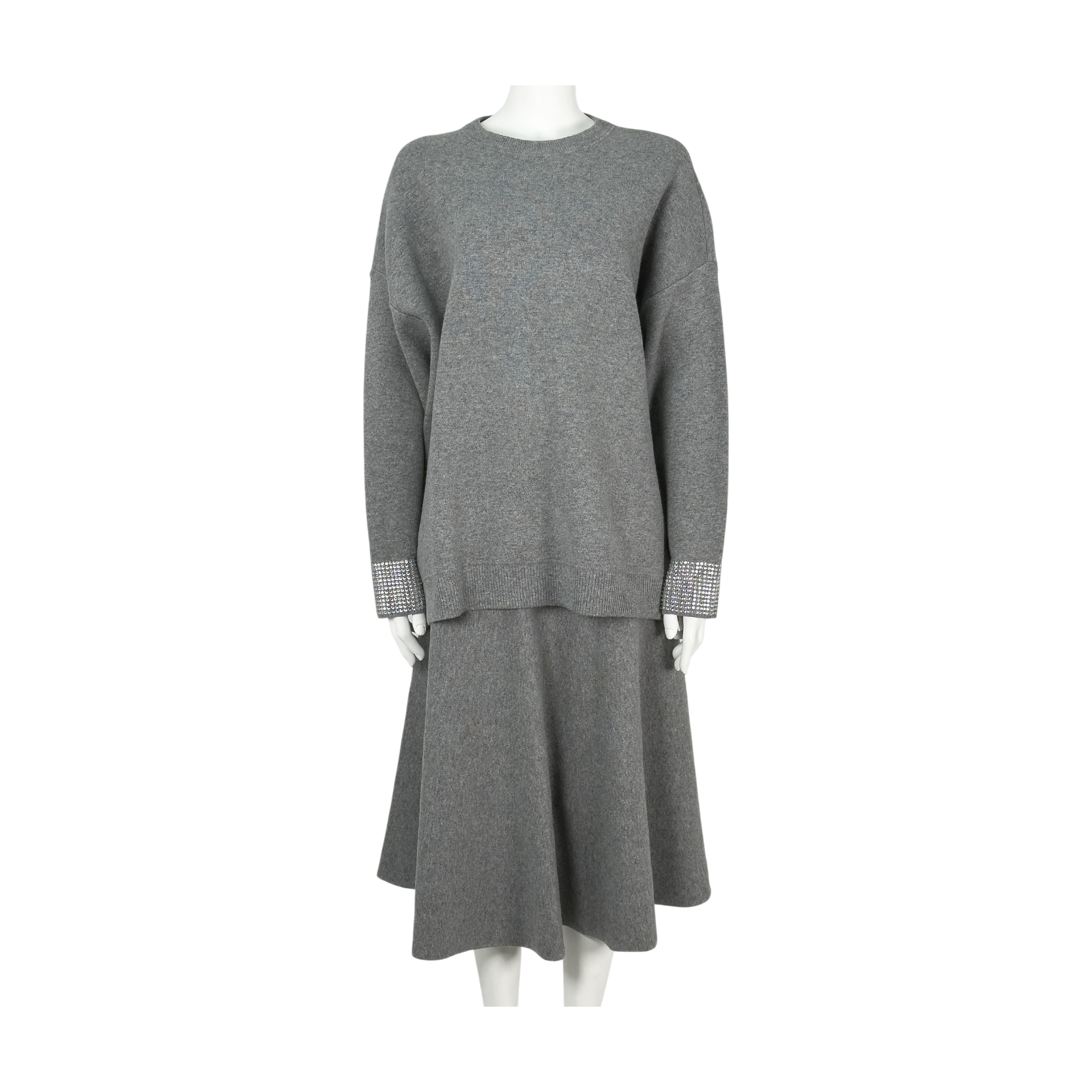 Wełniany komplet: bluza + spódnica