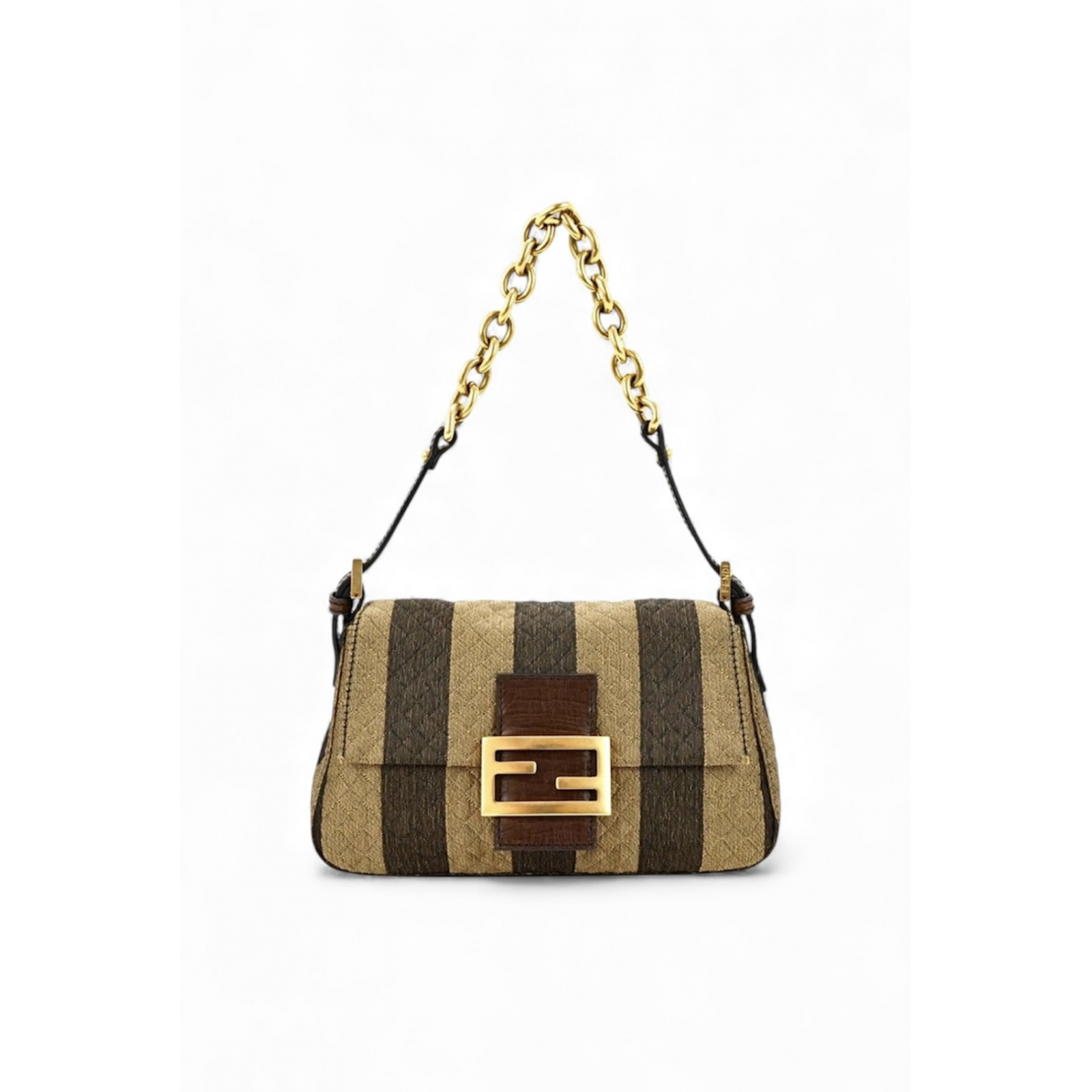 FENDI Vintage Pequin Quilted Mini Mamma Baguette Bag - torebka