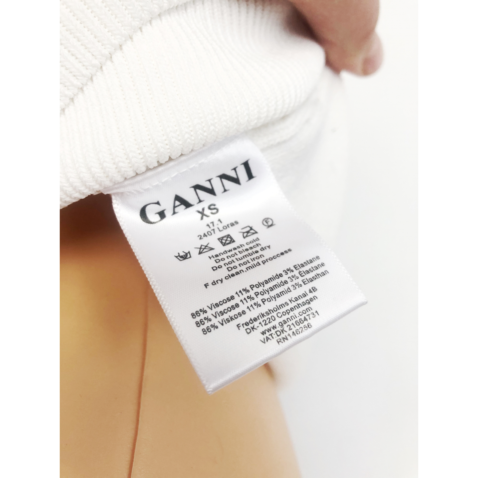 Ganni sweter wyszywany golf XS s