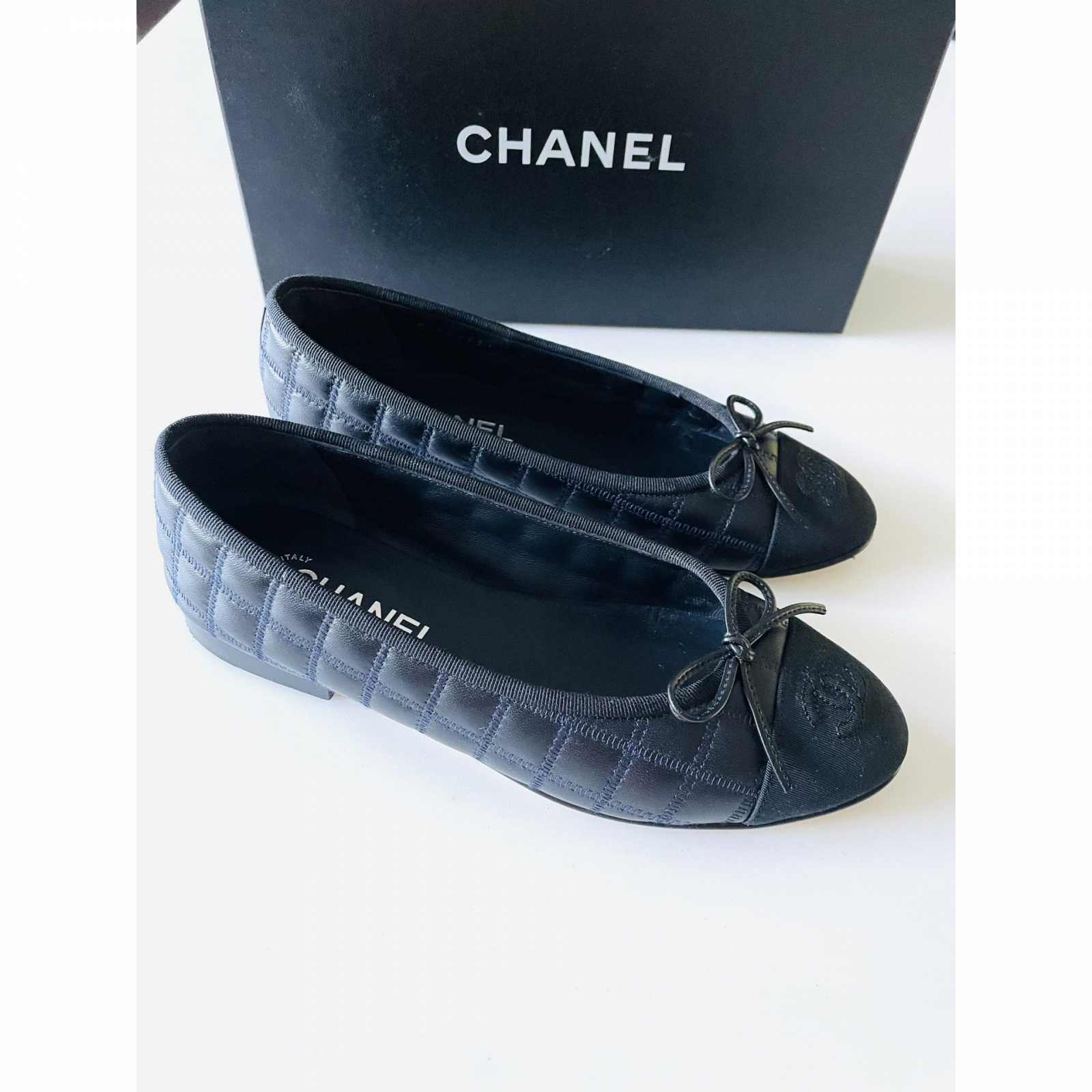 GRANATOWE BALERINY CHANEL R. 37