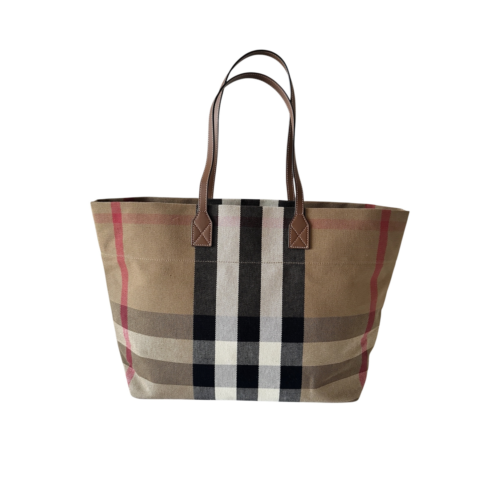 BURBERRY Check Canvas Medium London Shopping Tote Torebka shopperka