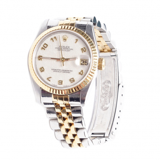Rolex 18K & Stainless Steel Arabic Dial Datejust