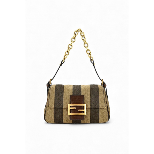 FENDI Vintage Pequin Quilted Mini Mamma Baguette Bag - torebka