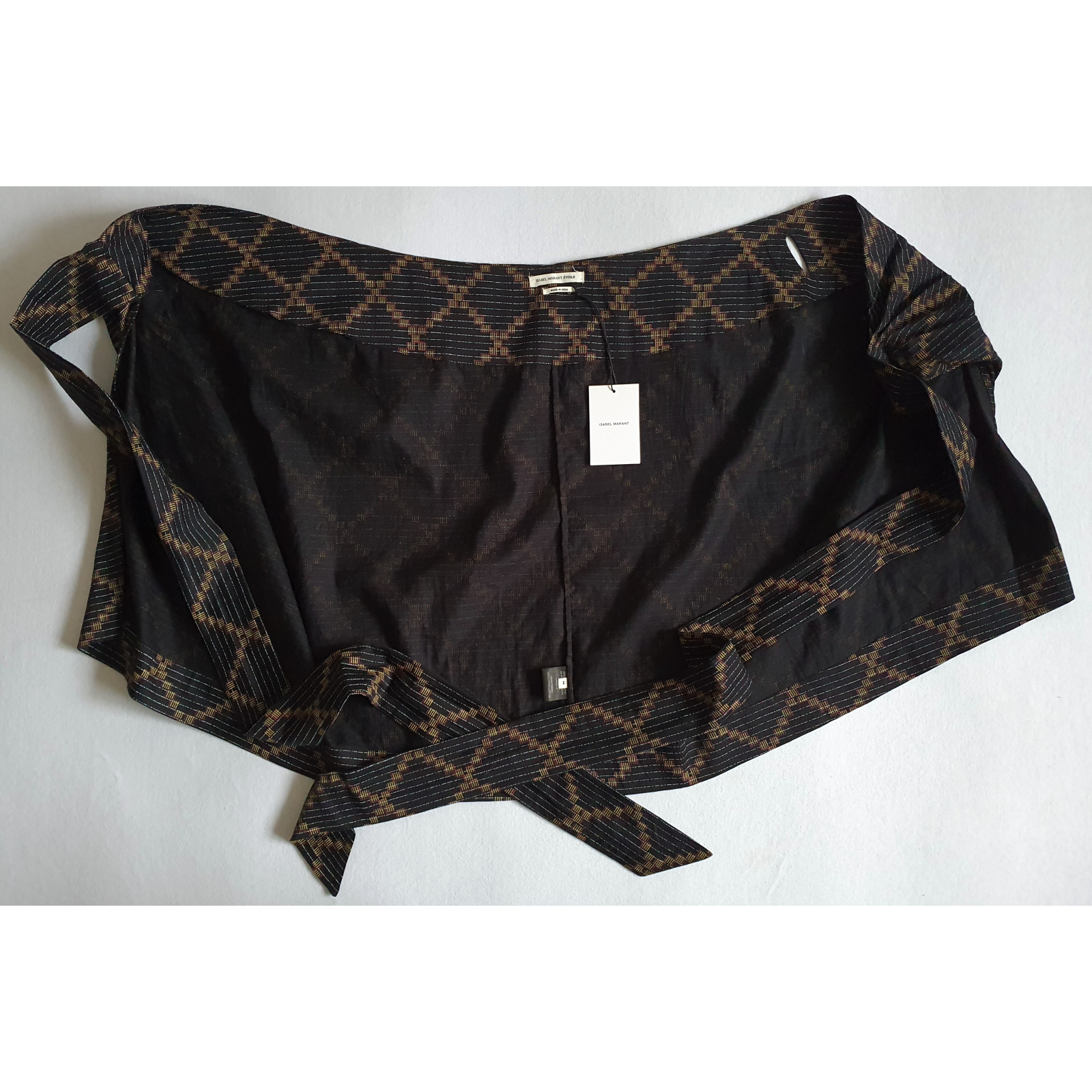 Isabel Marant Etoile Jayda Skirt African Diamond Print Black