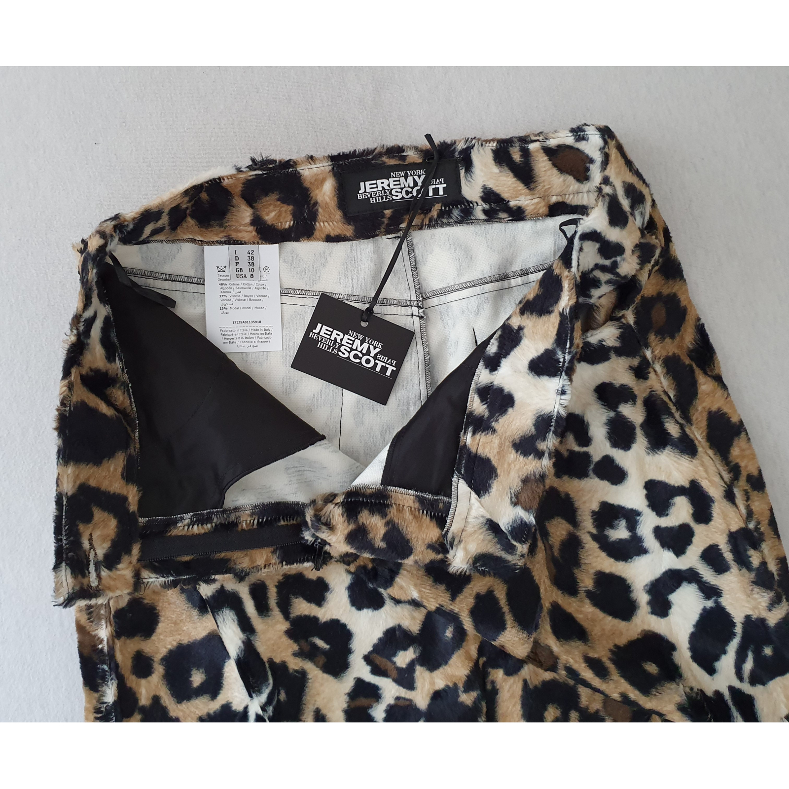 JEREMY SCOTT leopard pattern fitted skirt