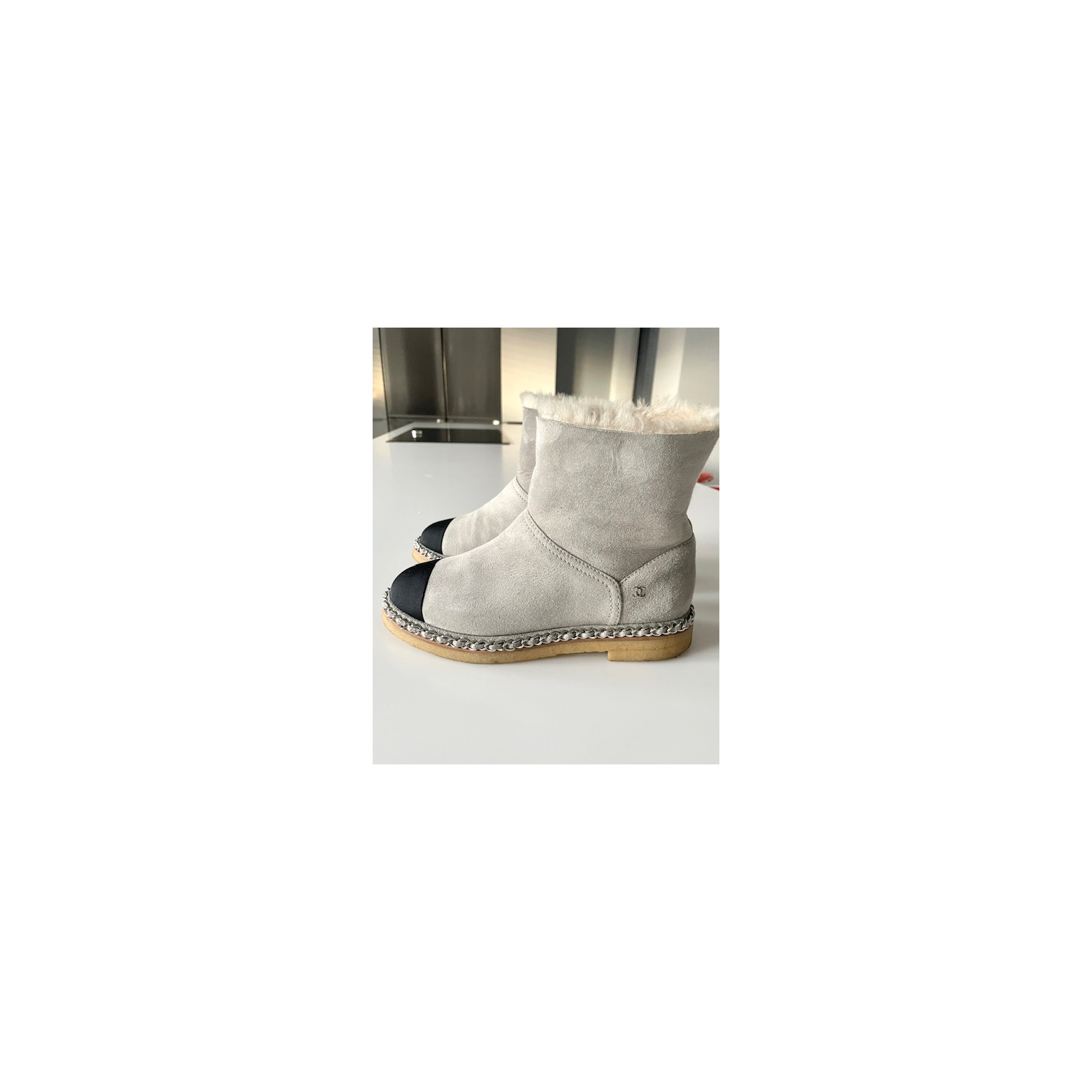 CHANEL SNOW BOOTS GREY