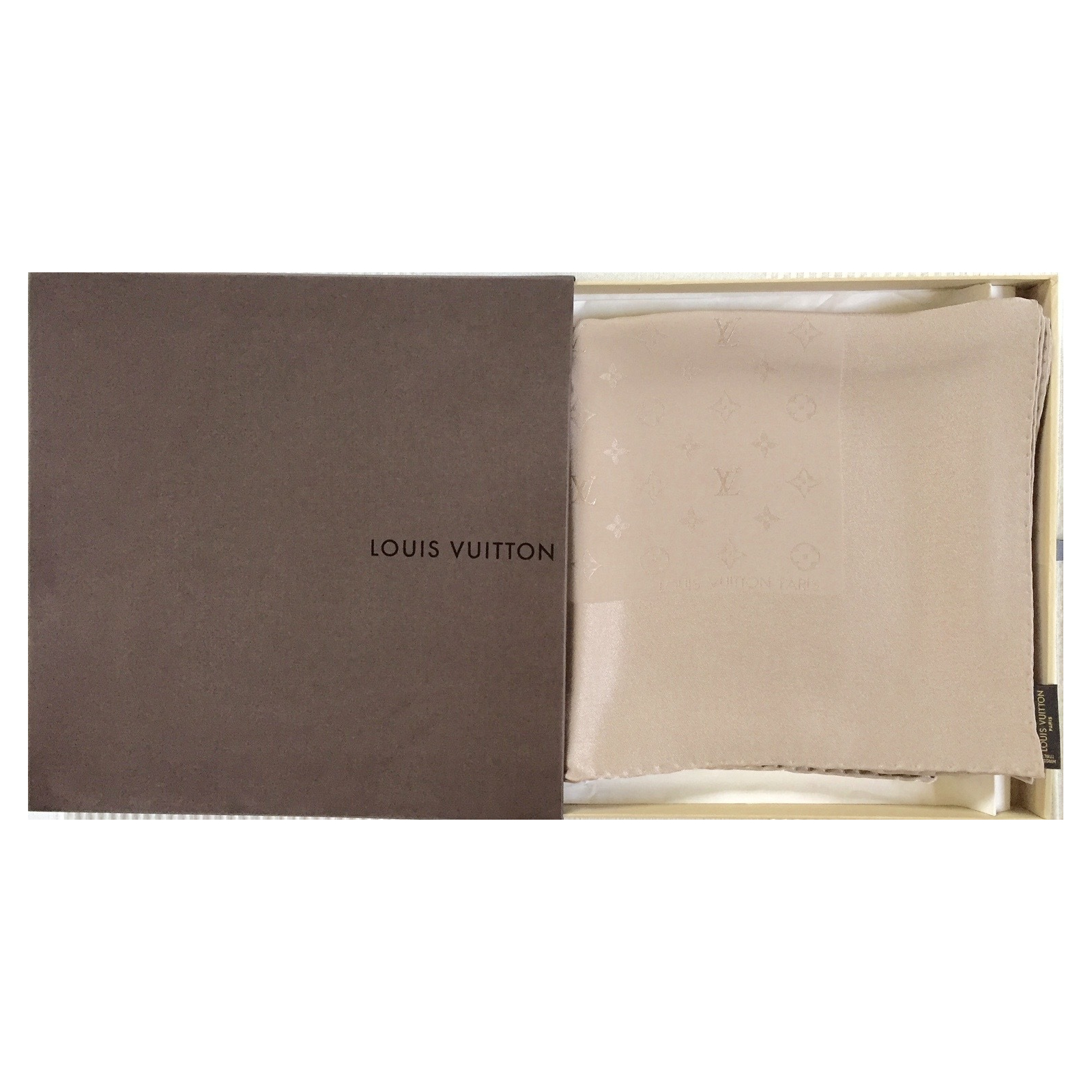 Louis Vuitton MONACO beżowa jedwabna chusta nowa