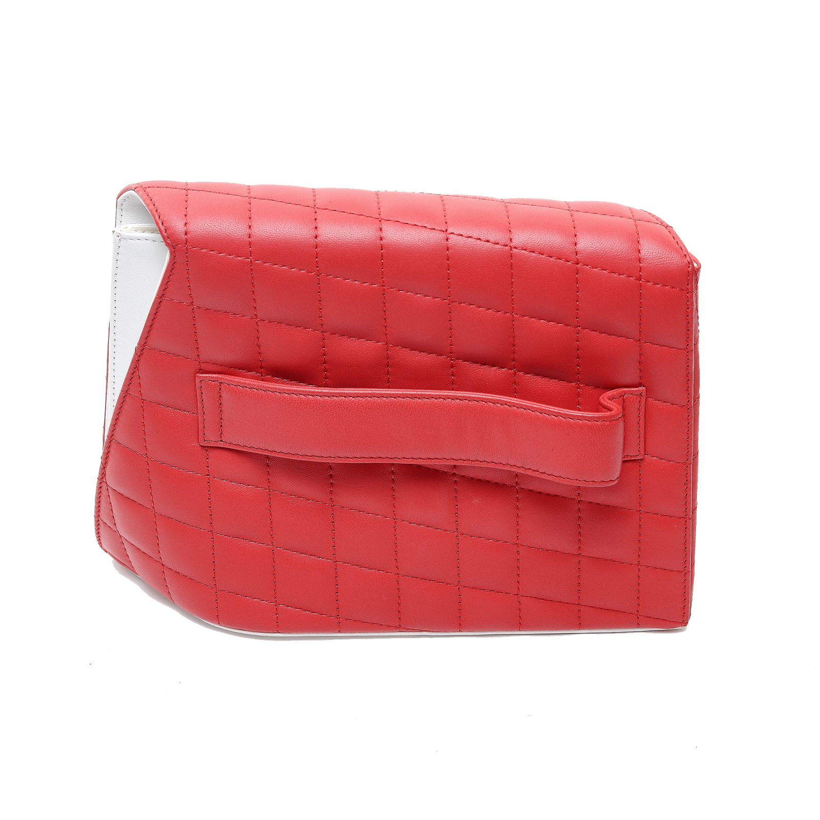 Chanel Red/White Quilted Lambskin Leather Fresh Air Clutch Bag