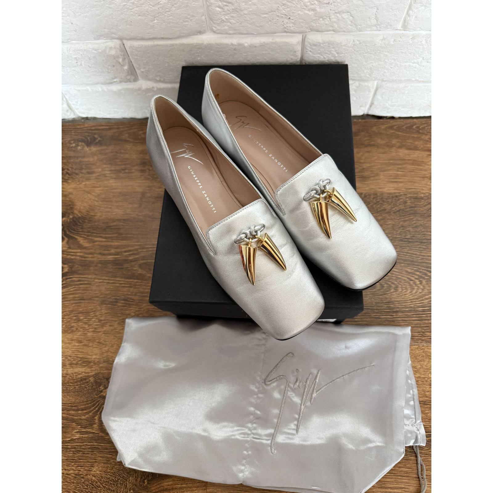 Giuseppe Zanotti nowe srebrne buty