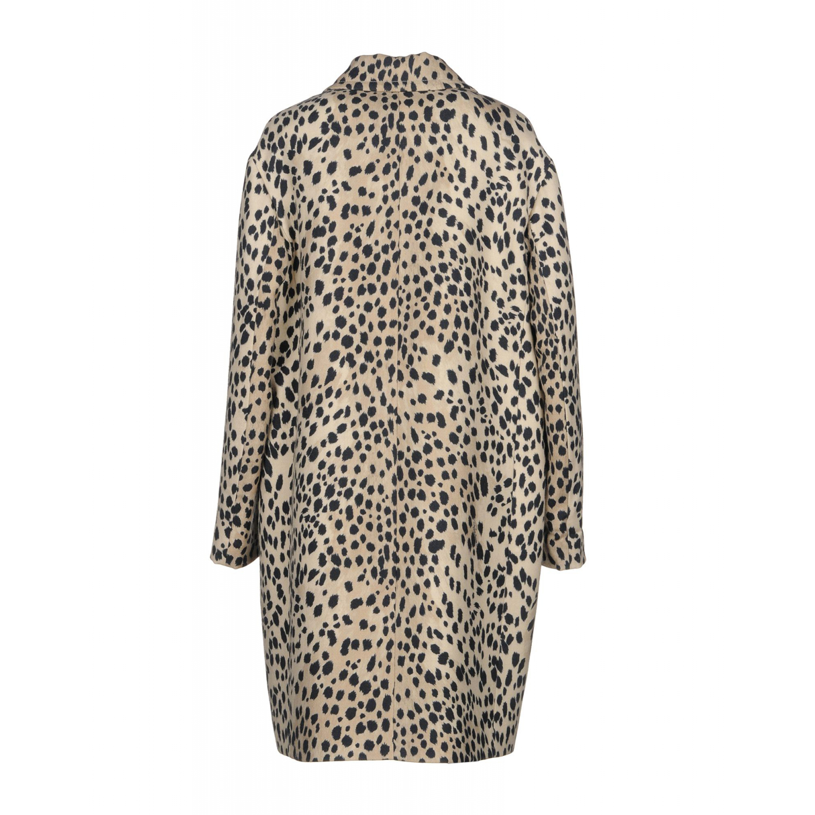 Wełniany płaszcz we wzór leoparda