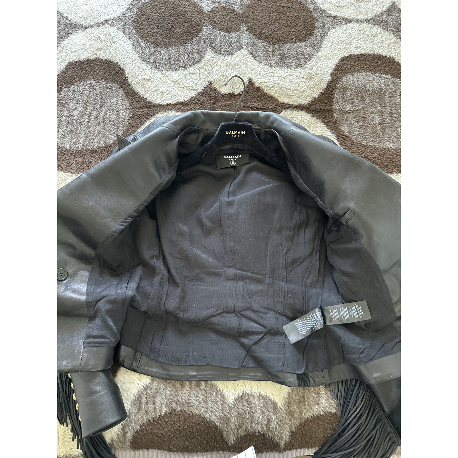 Balmain Jolie Madame fringed leather jacket
