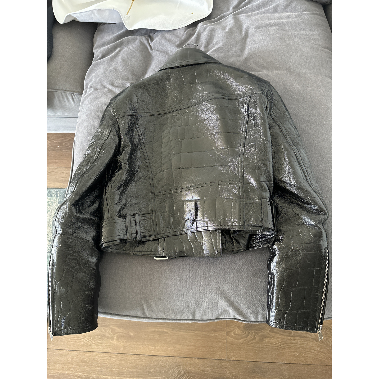 Balmain polished-finish biker jacket