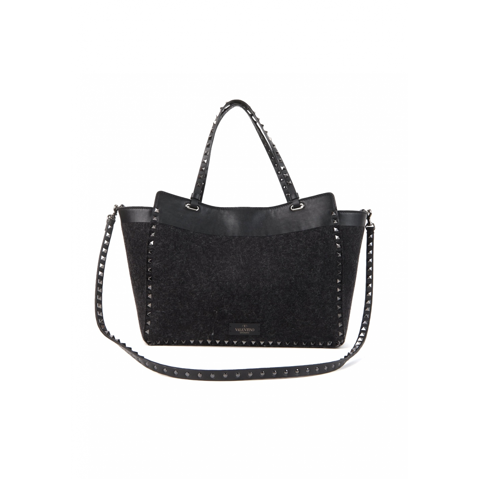 VALENTINO GARAVANI Rockstud Medium Wool Tote Bag - torebka