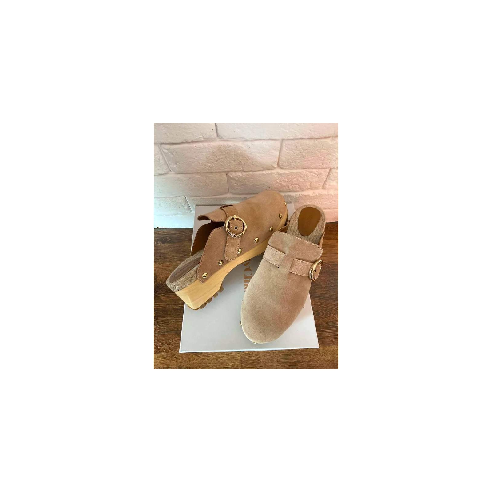 Nowe buty skóra i drewno