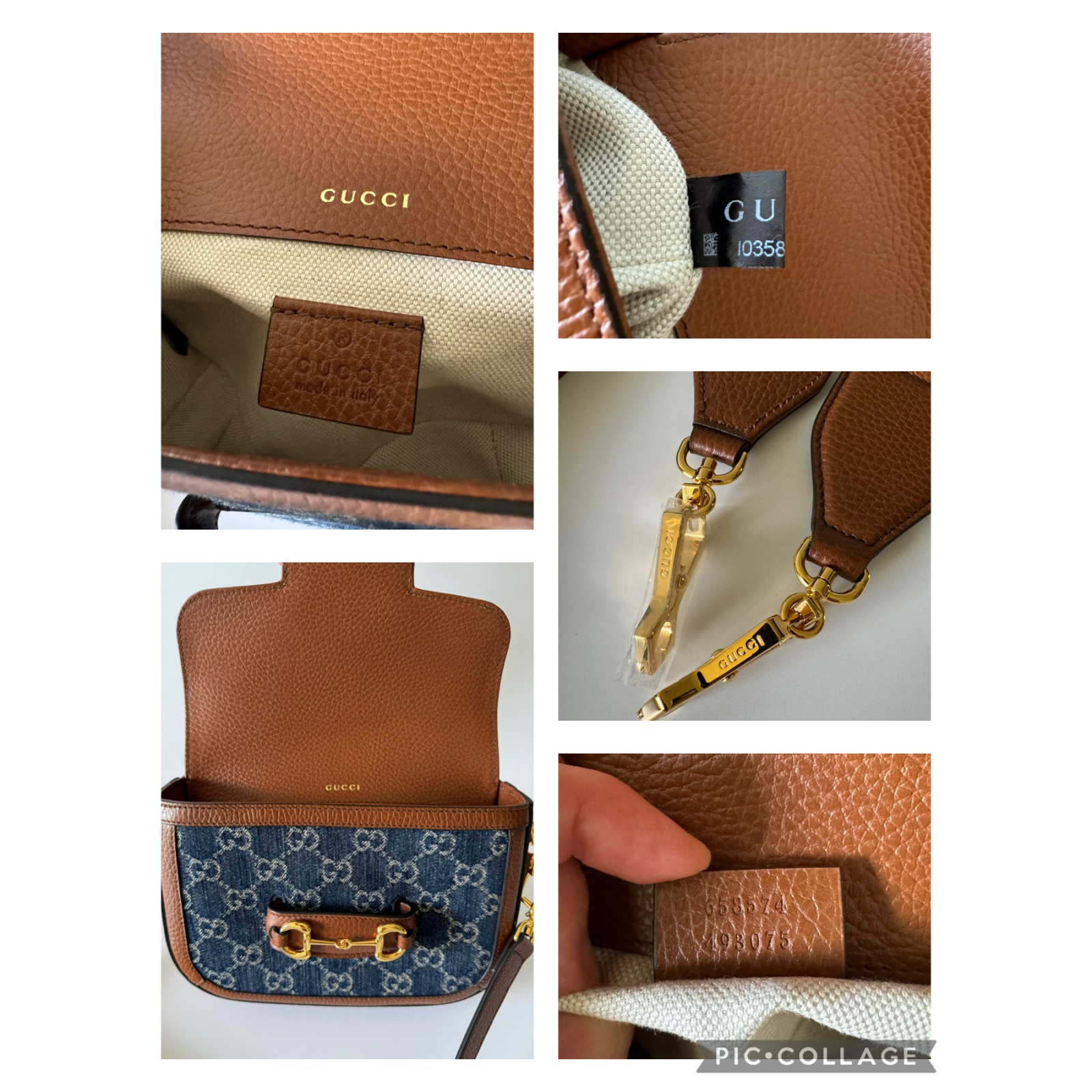 GUCCI Horsebit 1955 Mini Bag Denim Torebka