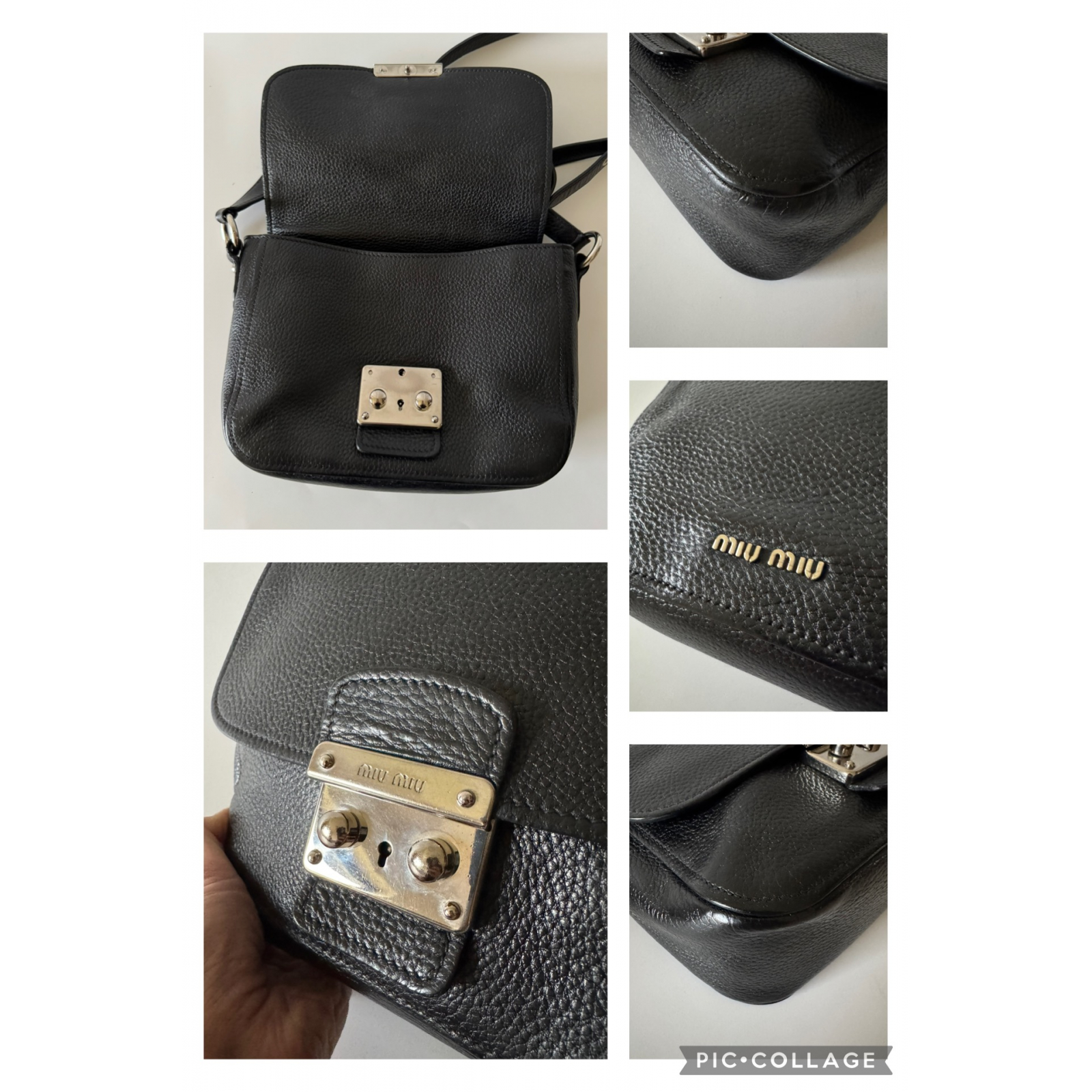 MIU MIU Vitello Phenix Madras Crossbody Bag - torebka