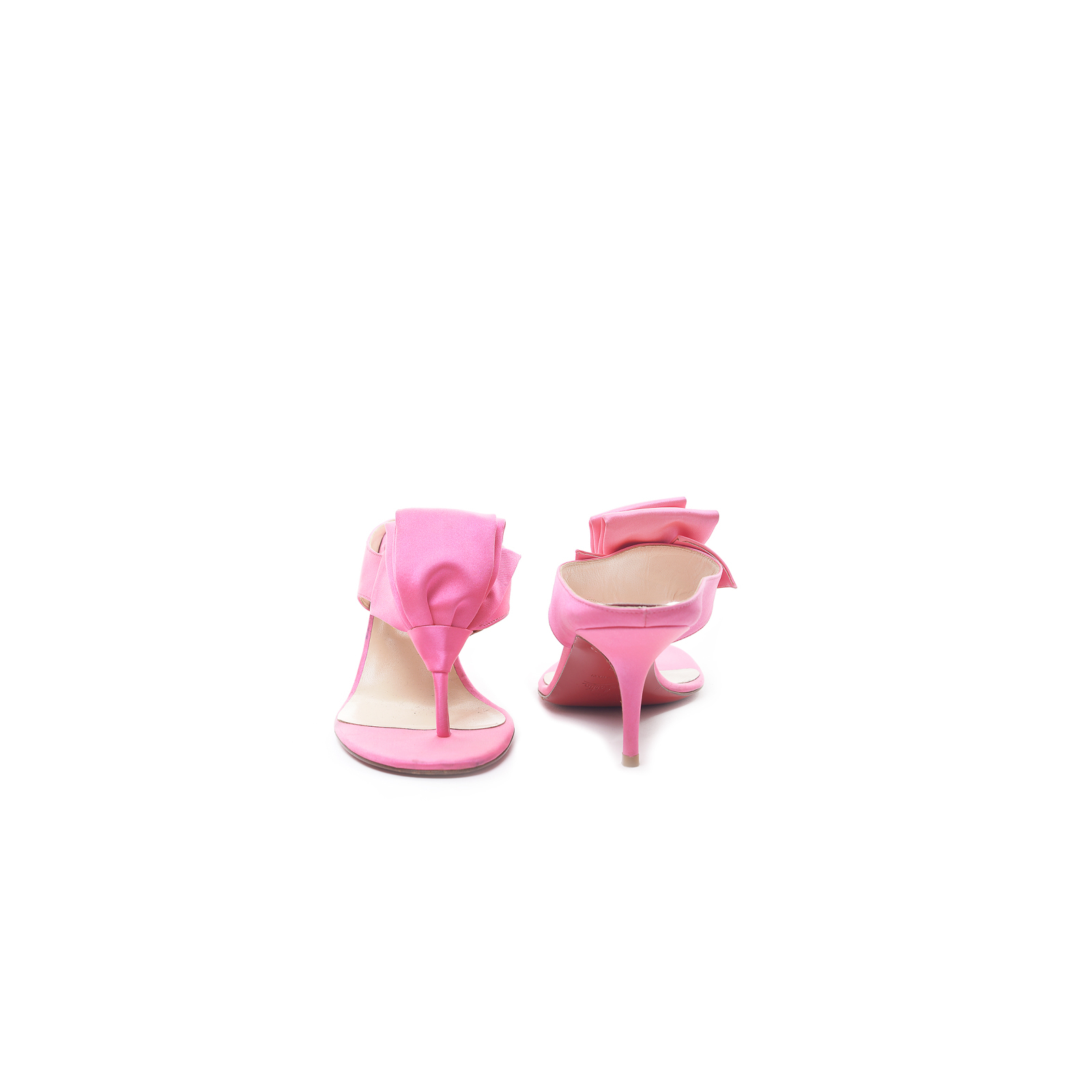 Sandałki różowe satynowe