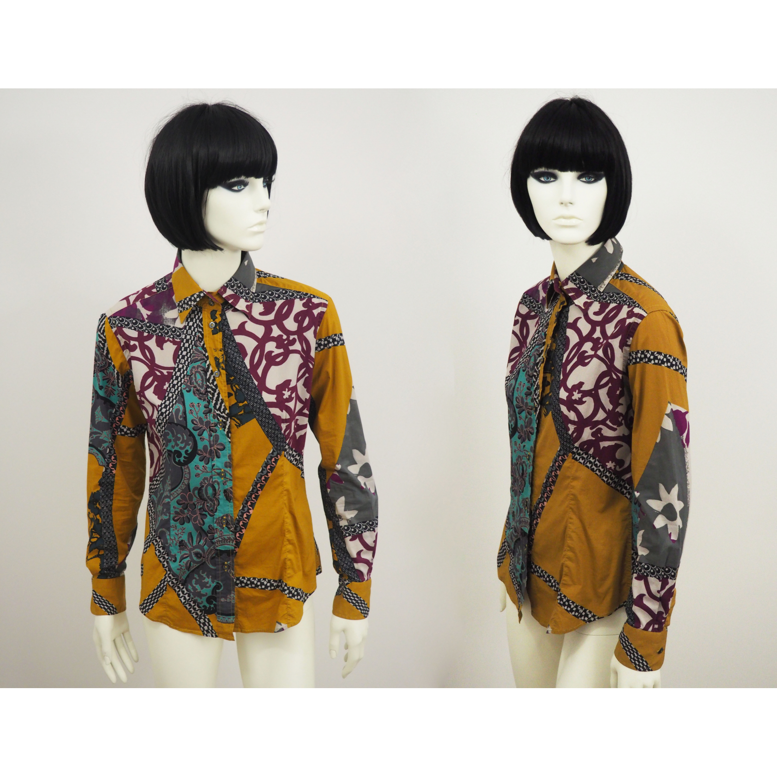 Klasyczna bawełniana koszula z orientalnym wzorem