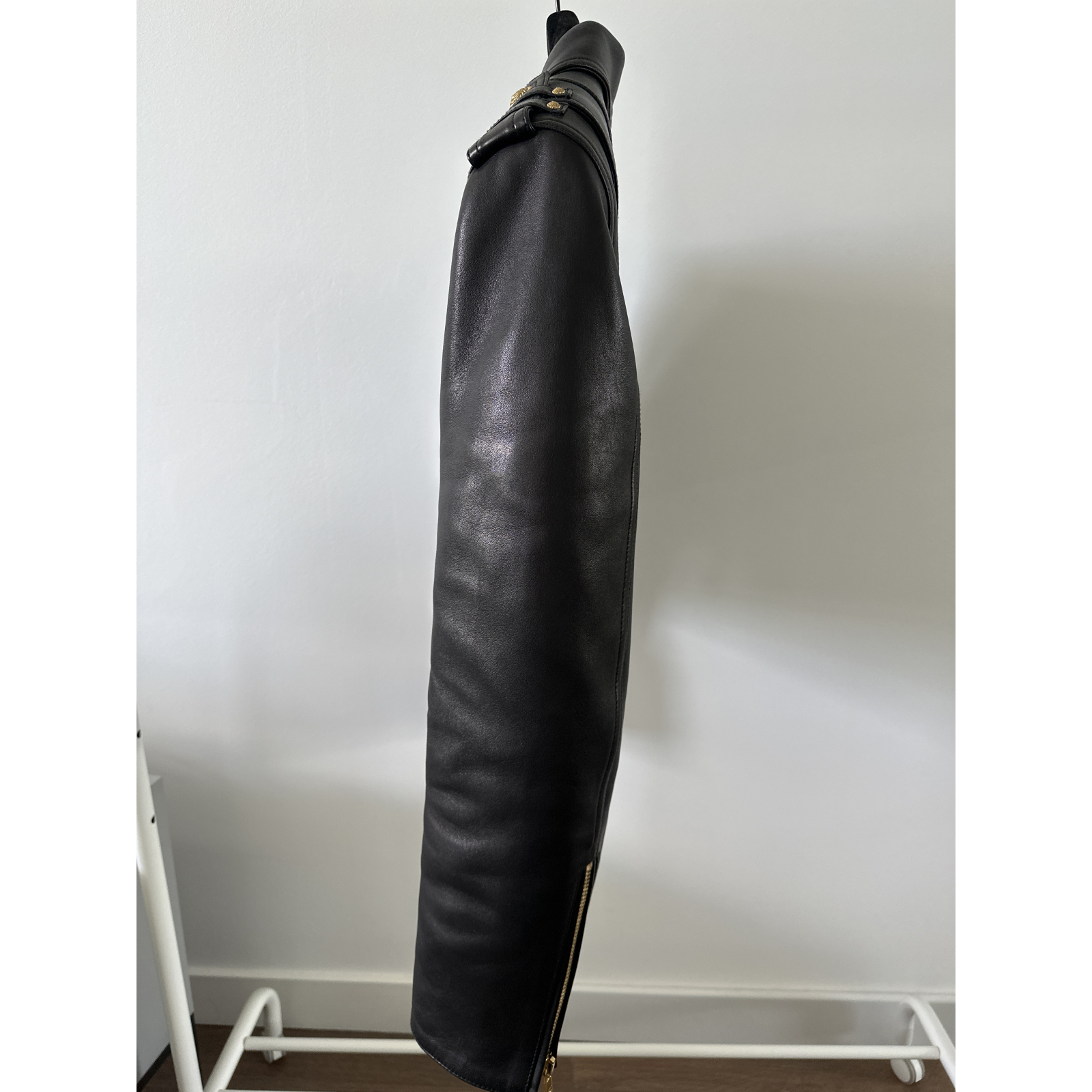 Balmain zipped-up leather biker jacket