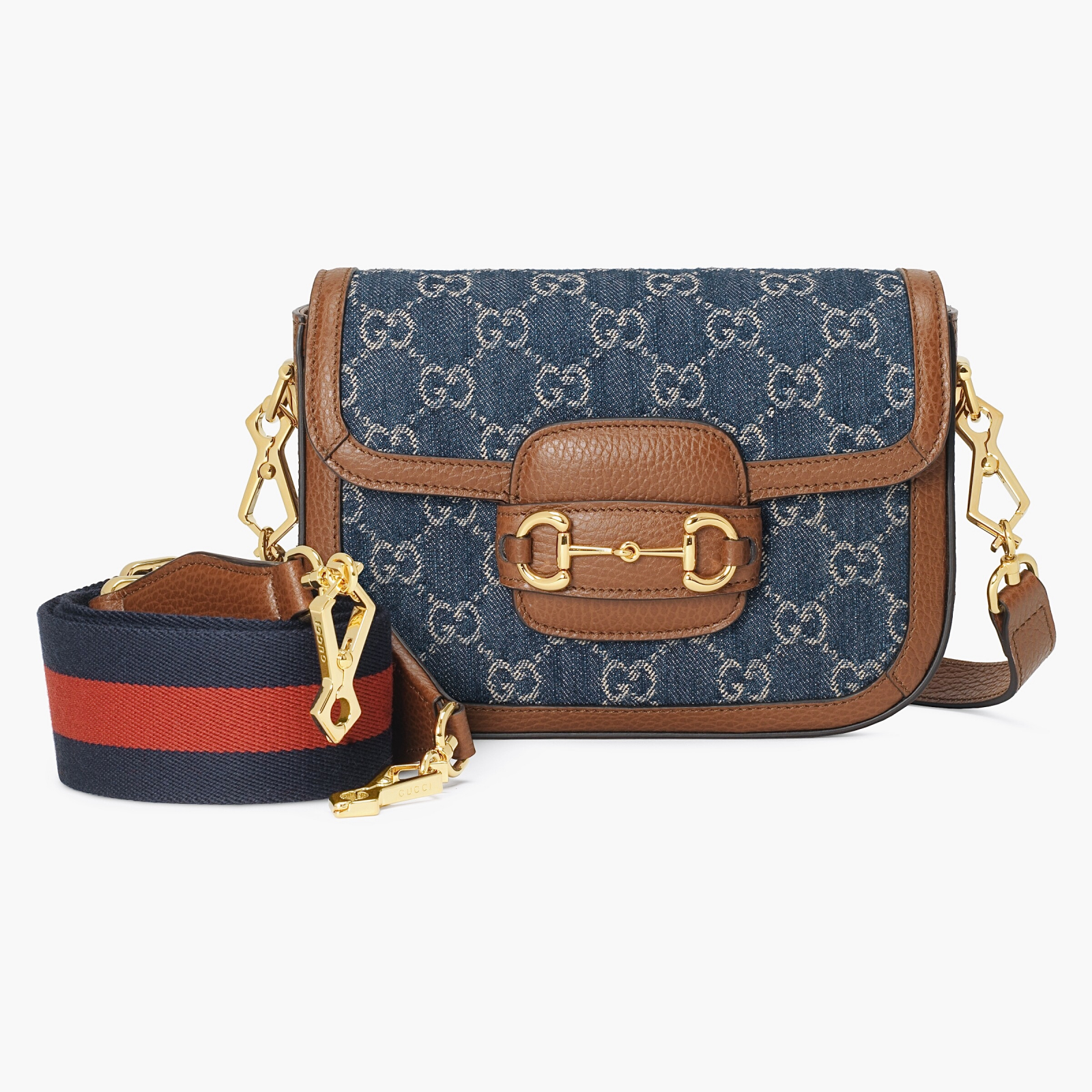 GUCCI Horsebit 1955 Mini Bag Denim Torebka