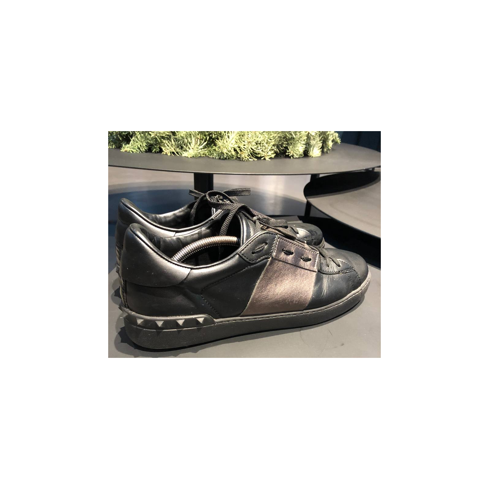 Valentino Garavani Open Striped Leather Sneakers