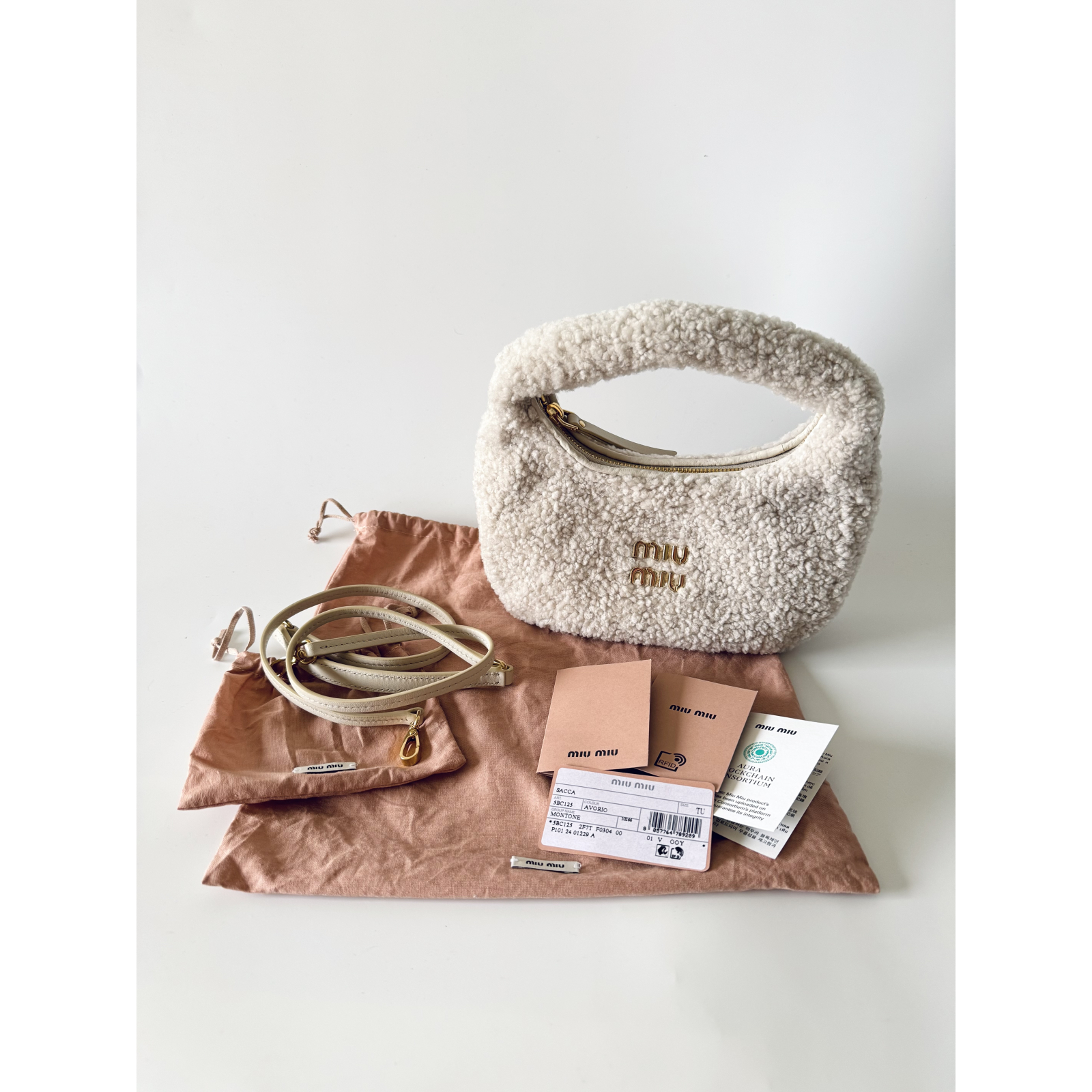 MIU MIU Wander Small Shearling Shoulder bag - torebka