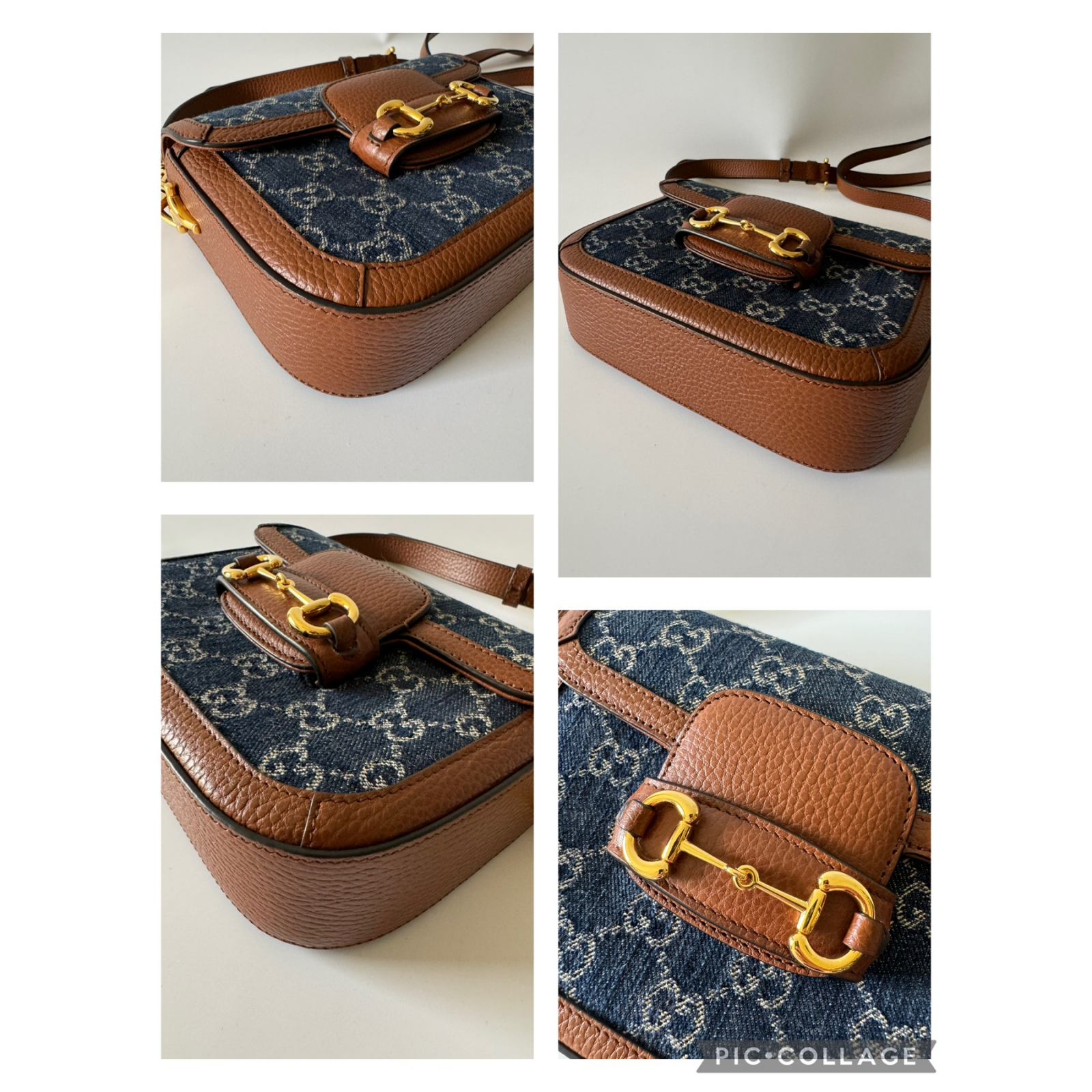 GUCCI Horsebit 1955 Mini Bag Denim Torebka