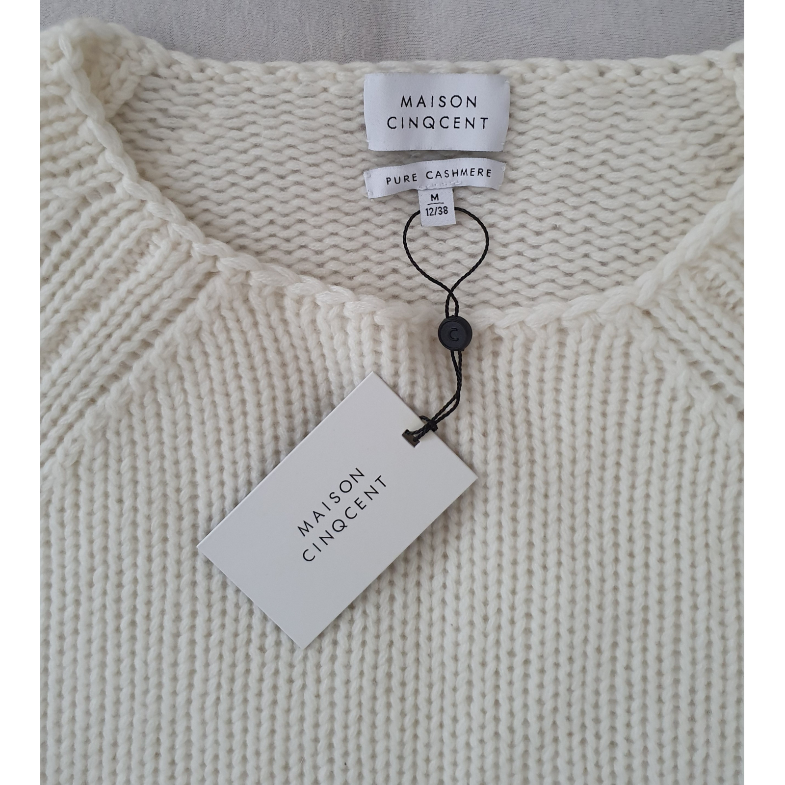 Maison Cinqcent sweter ecru, 100% kaszmir nowy