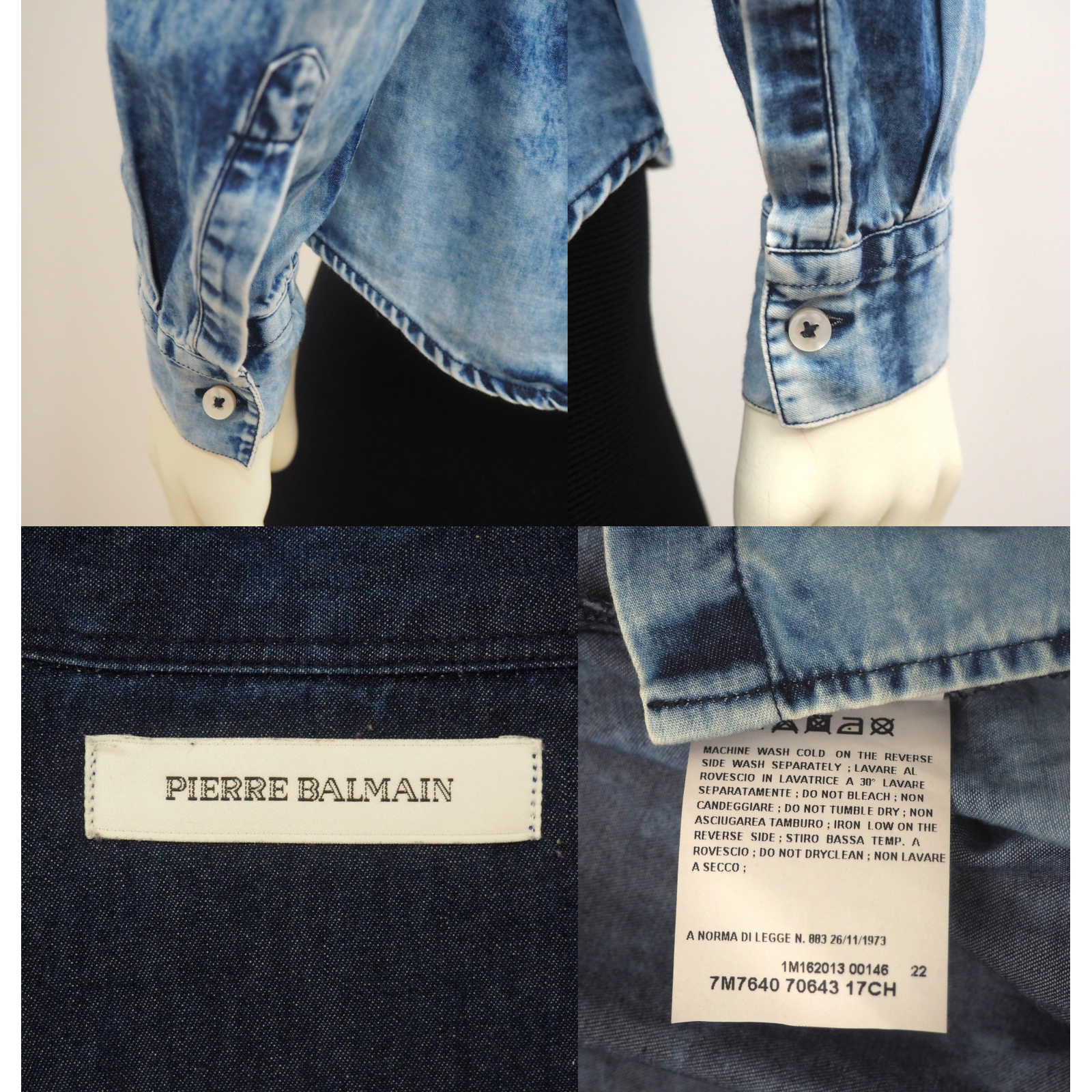 Pierre Balmain jeansowa koszula S / 36