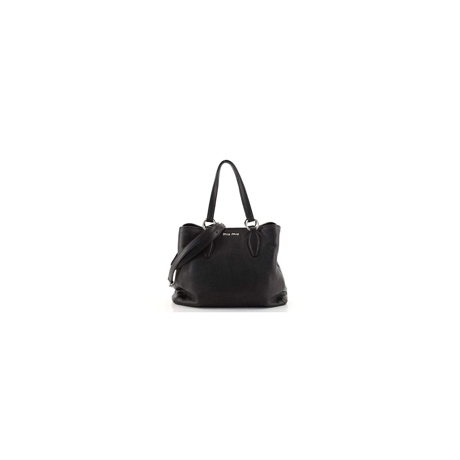 MIU MIU Vitello Phenix Tote Nero Bag Torebka