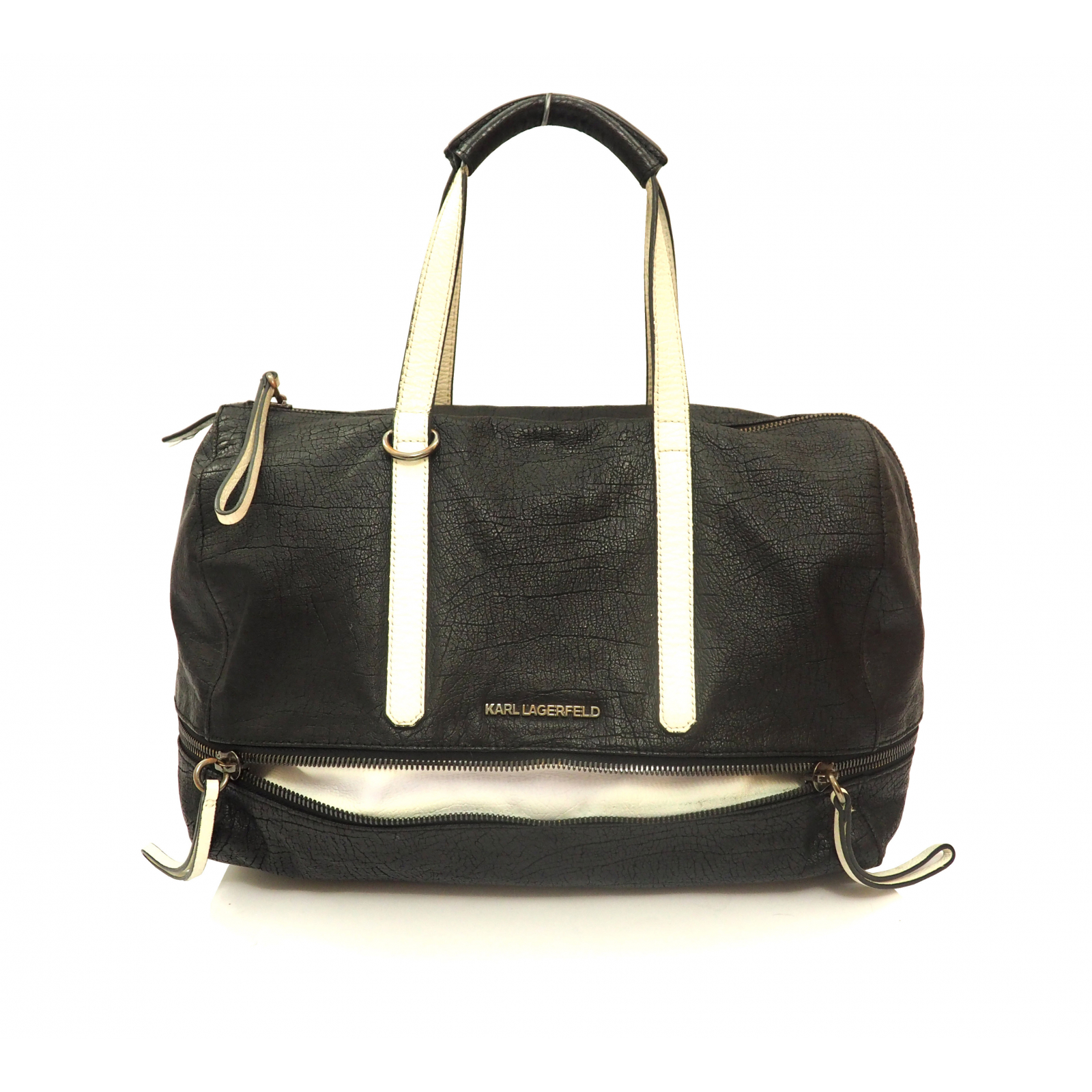 Karl Lagerfeld Czarno-biała torebka Bowletto Bag