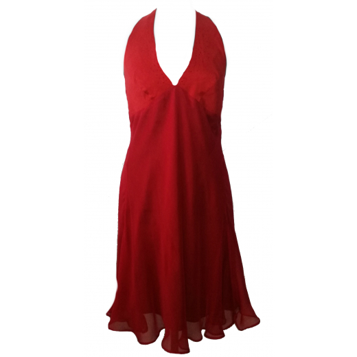 Czerwona, przepiękna sukienka koktajlowa z kryształkami Swarovskiego