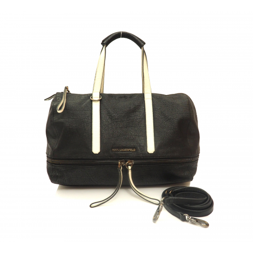 Karl Lagerfeld Czarno-biała torebka Bowletto Bag