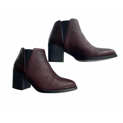 Botki bordowe Pollini