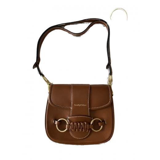 See by Chloé Brown Saddie Leather Shoulder Bag Camel